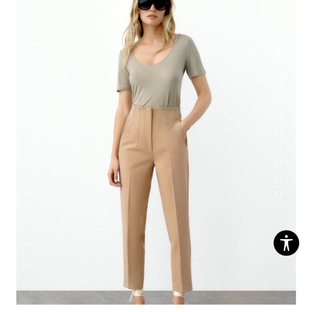Zara high waisted taupe tan pants - M like new!